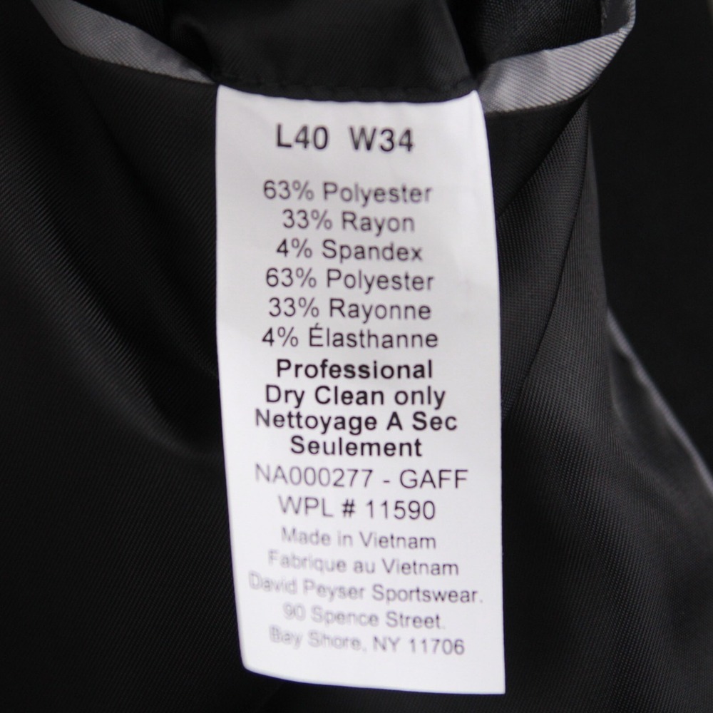Nautica Mens 2-pc Suit Blazer 40L Jacket Pants 34W 33L Black - Picture 11 of 13